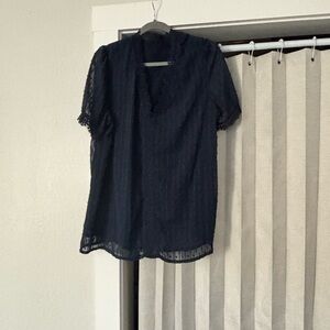 Amazon Navy Sheer Women's Blouse